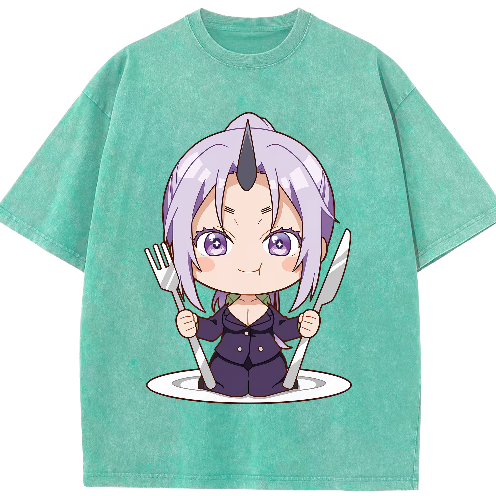 （画像用） 転スラ Regarding Reincarnated to Slime 綿100% ヴィンテージ風 半袖Tシャツ（フロントプリント）